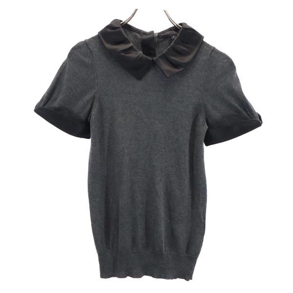 マークバイマークジェイコブス シルクブレンド 半袖 ニット カットソー S グレー系 MARC BY MARC JACOBS バックボタン レディース拍卖