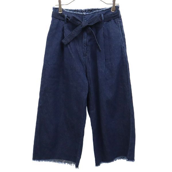 ニコアンド カットオフ ストレートデニムパンツ 4 ネイビー niko and... ジーパン レディース拍卖