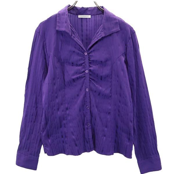 ナラカミーチェ ストライプ 長袖 オープンカラーシャツ 5 パープル系 NARACAMICIE ブラウス レディース拍卖