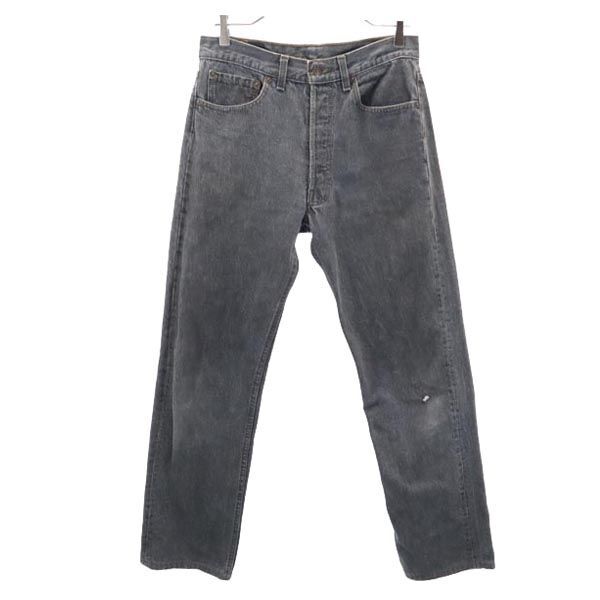 リーバイス 90s 501 USA製 ストレートデニムパンツ W32 ブラック系 Levi's ジーパン ボタンフライ メンズ拍卖