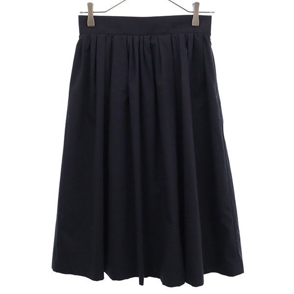 マッキントッシュフィロソフィー 三陽商会 ミモレ丈 フレアスカート 36 ブラック MACKINTOSH PHILOSOPHY サイドジップ レディース拍卖