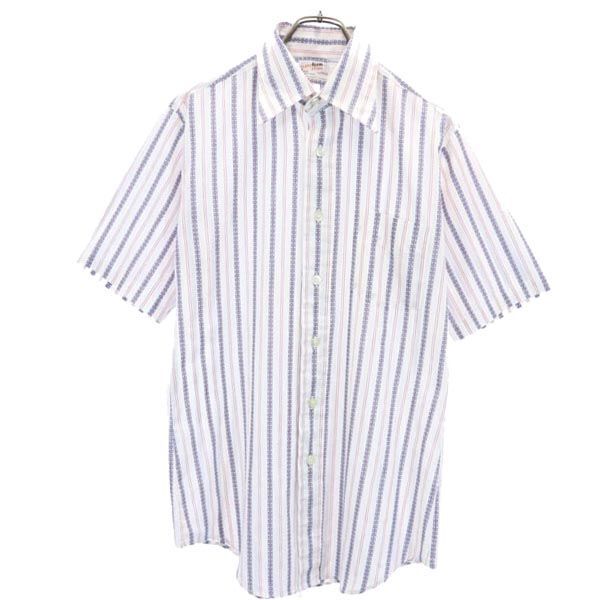 Transformation 70s ヴィンテージ 総柄 半袖 シャツ 白×赤×青 Transformation メンズ拍卖