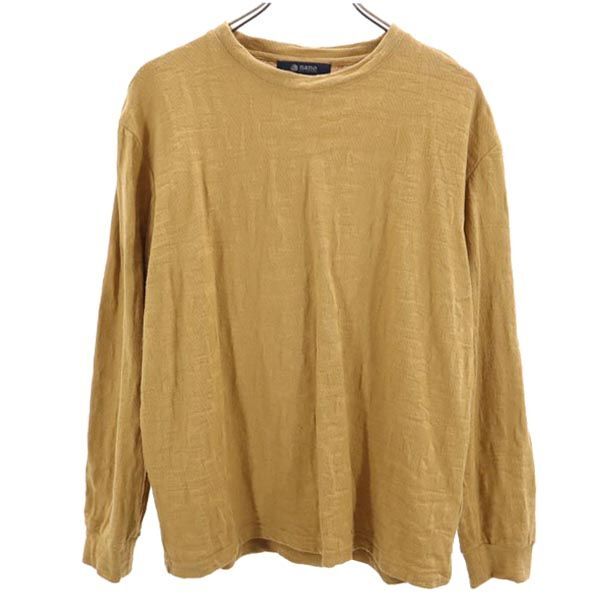 ナノユニバース 総柄 長袖 Tシャツ L ブラウン系 nano universe ロンT メンズ拍卖