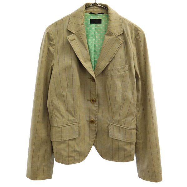 ポールスミスブラック チェック柄 テーラードジャケット 40 ベージュ系 Paul Smith BLACK レディース拍卖