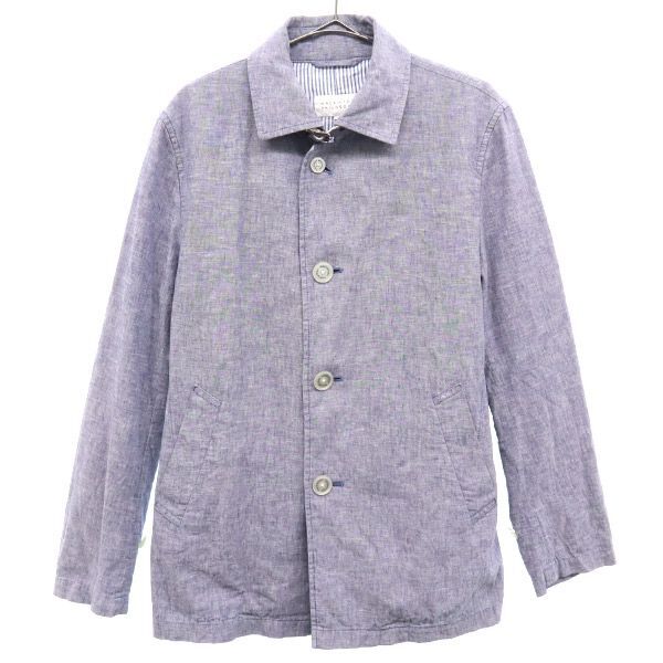 マッキントッシュフィロソフィー 日本製 三陽商会 リネンブレンド ジャケット 38 ブルー系 MACKINTOSH PHILOSOPHY メンズ拍卖