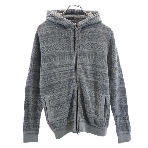 ラウンジリザード 日本製 長袖 ジップパーカー 2 グレー系 LOUNGE LIZARD メンズ拍卖