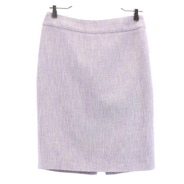 アルマーニコレッツォーニ イタリア製 ミニ丈 タイトスカート 40 パープル系 ARMANI COLLEZIONI バックジップ レディース拍卖