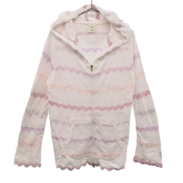 ジェラートピケ ボーダー柄 長袖 ふわもこ ルームウェア F ピンク系 gelato pique ジップパーカー ジェラピケ レディース拍卖