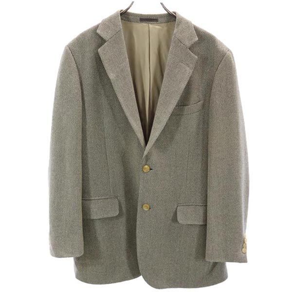 バーバリー ロンドン 三陽商会 カシミヤブレンド ヘリンボーン柄 テーラードジャケット AB7 グレー系 BURBERRY LONDON オールド メンズ拍卖