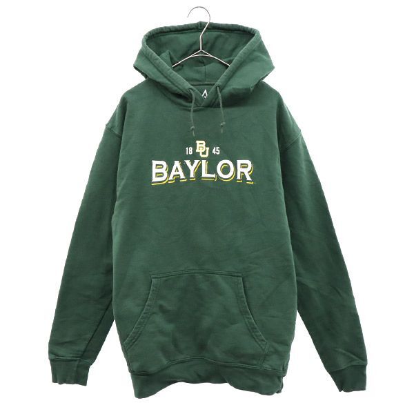 ベイラーベアーズ プリント柄 長袖 スウェットパーカー M グリーン Baylor Bears 裏起毛 プルパーカー メンズ拍卖