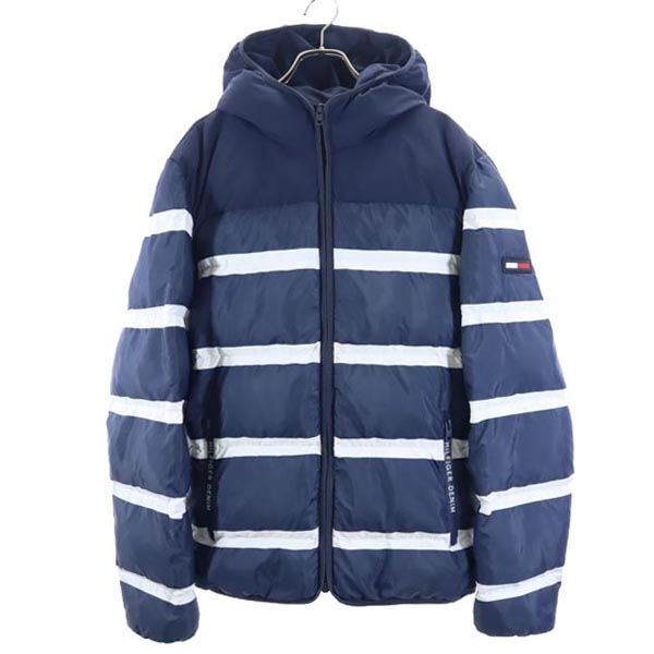 トミーヒルフィガー ボーダー 中綿ジャケット M ネイビー系 TOMMY HILFIGER メンズ拍卖