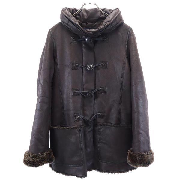 アルマーニジーンズ フェイク レザージャケット USA 4 焦茶 ARMANI JEANS 裏ファー メンズ拍卖