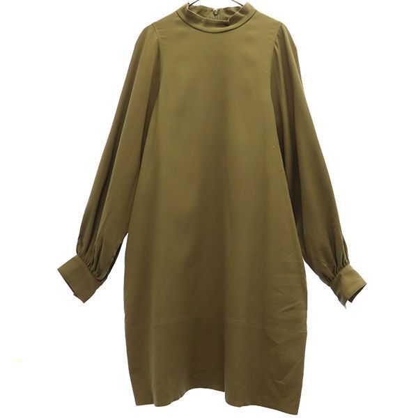 ニュウ ジャーナルスタンダード 長袖 ハイネック ワンピース 38 カーキ NEU JOURNAL STANDARD レディース拍卖