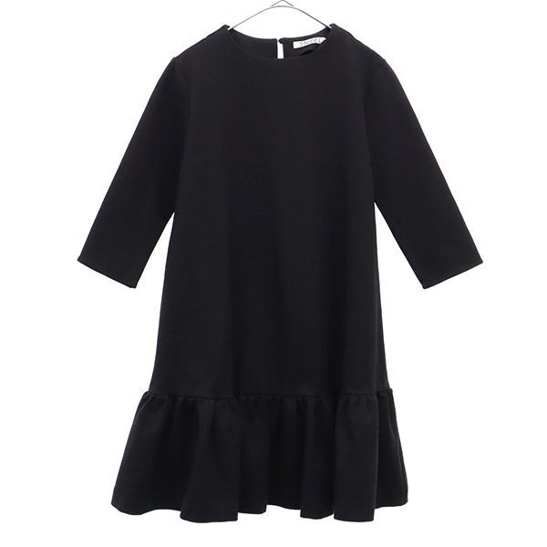 スナイデル 長袖 ワンピース F ブラック SNIDEL 裾フリル レディース拍卖