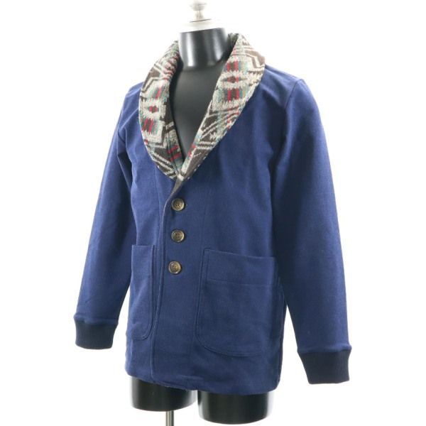 新品 エイチビー ノスタルジックインディゴ ジャケット M 青 HB ショールカーディガン メンズ拍卖
