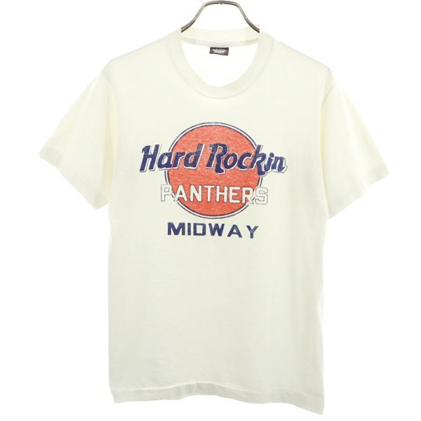 スクリーンスターズ USA製 hard rockin PANTHERS MIDWAY 半袖 Tシャツ M 白 SCREEN STARS メンズ拍卖