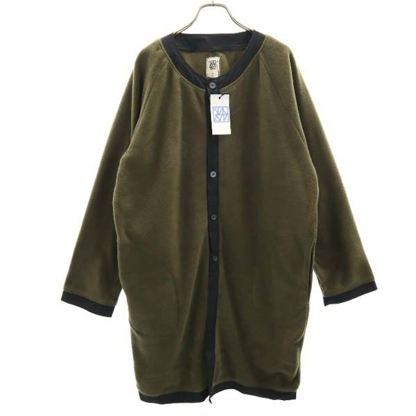 新品 バースト222 18AW V183-08 FLEECE LONG JK 日本製 フリース ロング ジャケット 2 khaki VAST222 ノーカラー カーキ メンズ拍卖