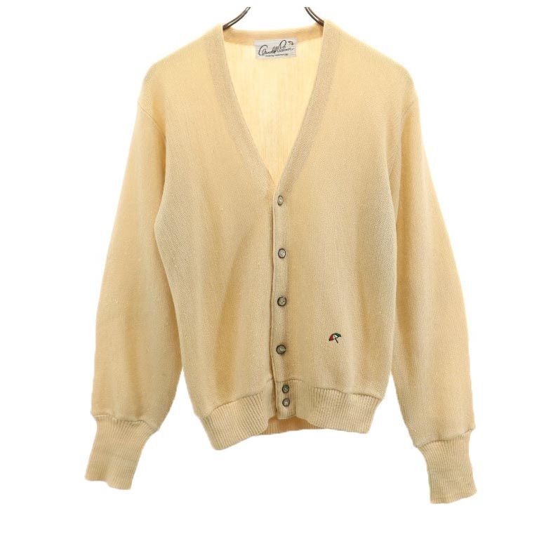 アーノルドパーマー 長袖 Vネック ニット カーディガン M ベージュ系 Arnold Palmer メンズ拍卖