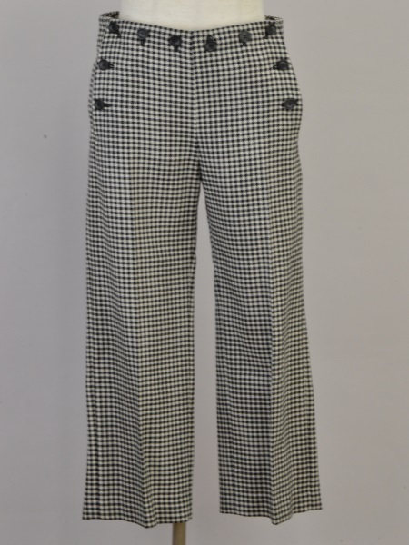 ビューティフルピープル beautiful people パンツ ギンガムチェック ウール XXSサイズ ブラック×ホワイト レディース j_p F-L7978拍卖