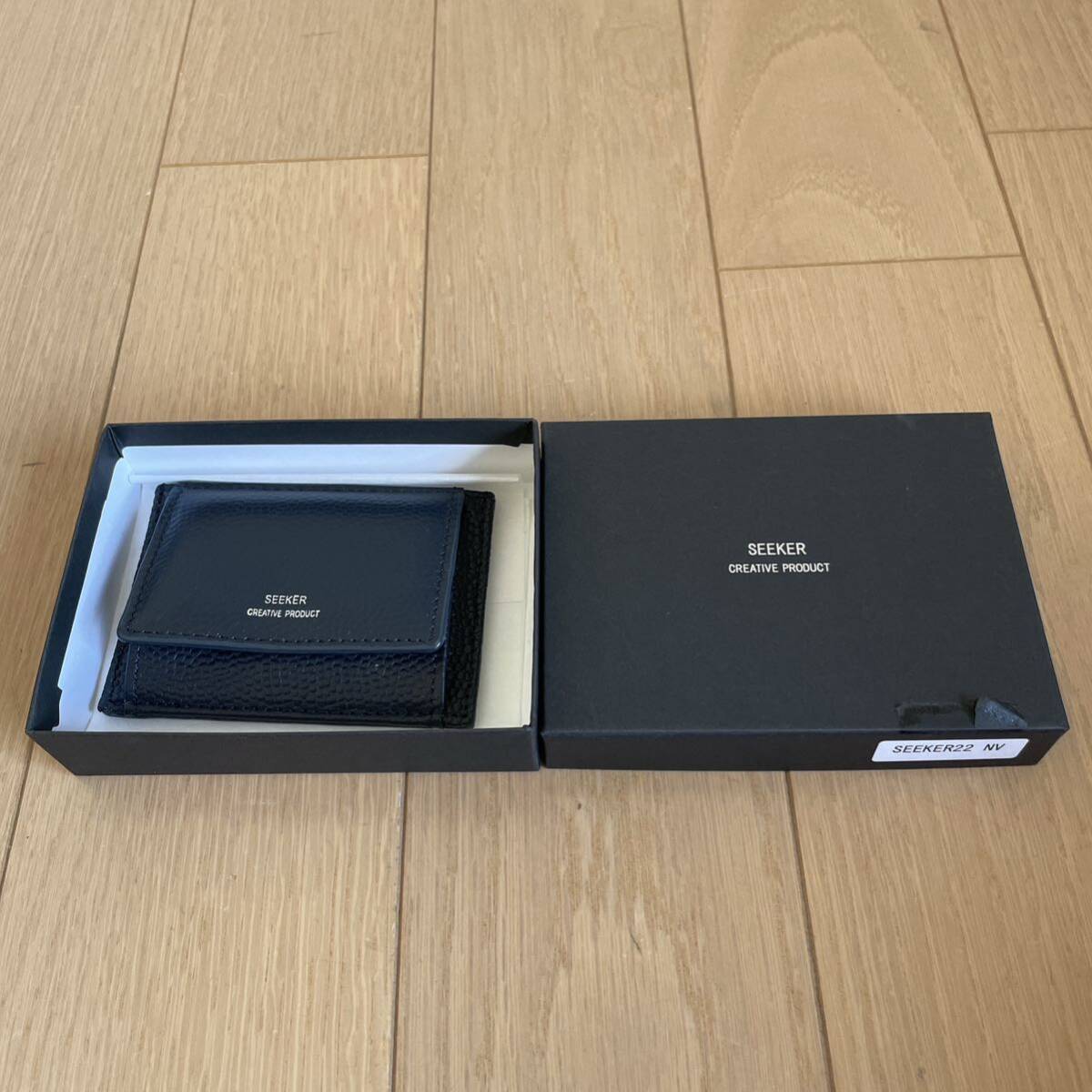 スーツカンパニー SEEKER別注カウレザーコイン&カードケース ネイビー拍卖