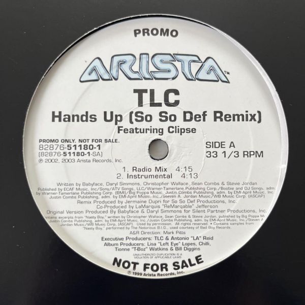 TLC Feat. Clipse - Hands Up (So Def Def Remix) (USオリジナル/プロモオンリー/Promo)拍卖