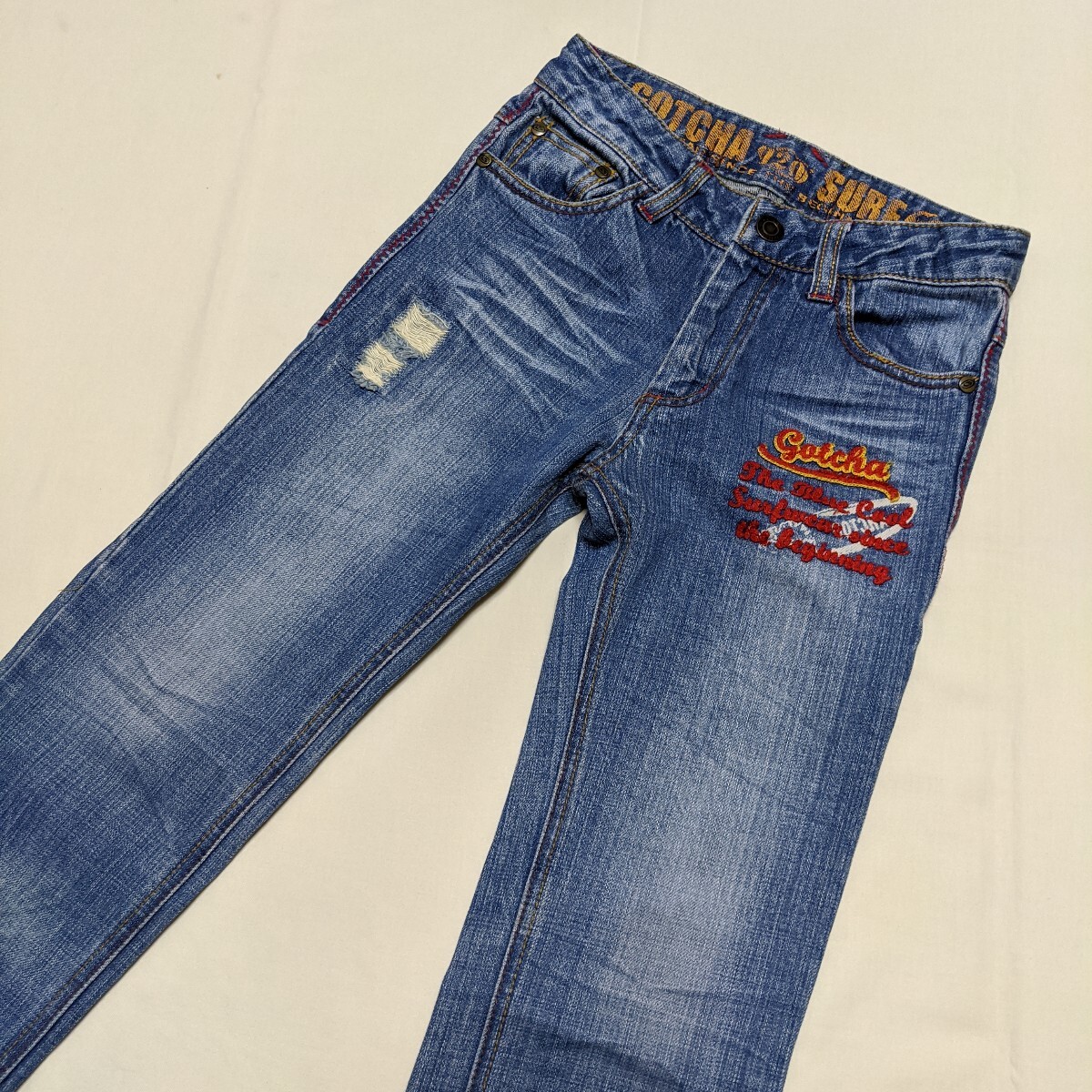 ☆WG102 訳有 GOTCHA ガッチャ 子供 キッズ 120 男の子 男子 デニム パンツ ジーパン ブルー拍卖