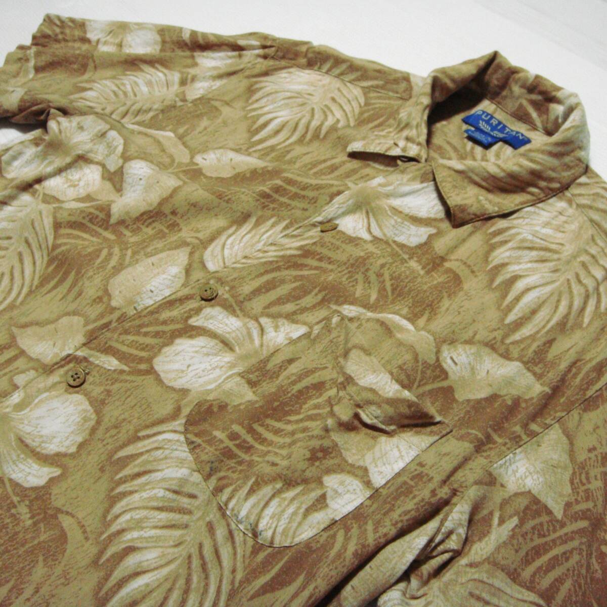 ■送料0 ^^ Puritan レーヨン地 アロハシャツ M ■アメリカ USA古着 ネイティブ柄 民族柄 N7■アロハ ウエスタンシャツ 大量出品中拍卖
