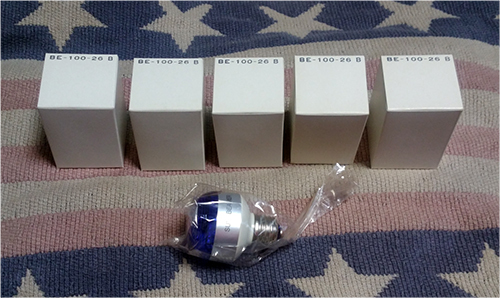 照明 ストロボ フラッシュランプ キセノン電子点滅灯 太陽技研 サンビーマー ブルー BE-100-26 B E26 新品未使用品 5個セット拍卖