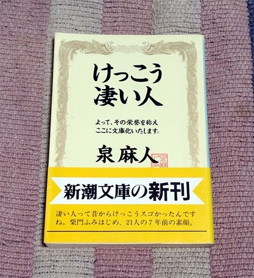 本 けっこう凄い人 泉麻人新潮文庫 オビ付 送料込拍卖