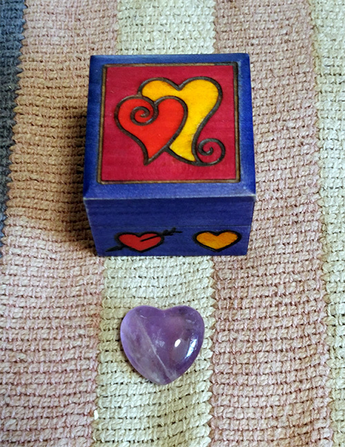 ハート型ミニオブジェ 置物 天然石 ケース付拍卖