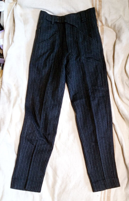 PASHU パッシュ パンツ スリム ダークグレー 黒 縦縞 サイズ S拍卖