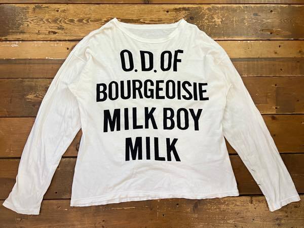 90's MILK BOY ミルクボーイ 長袖クルーネック Tシャツ ビッグプリント ロンT ヴィンテージ オールド ホワイト ユニセックス C-TK2663拍卖
