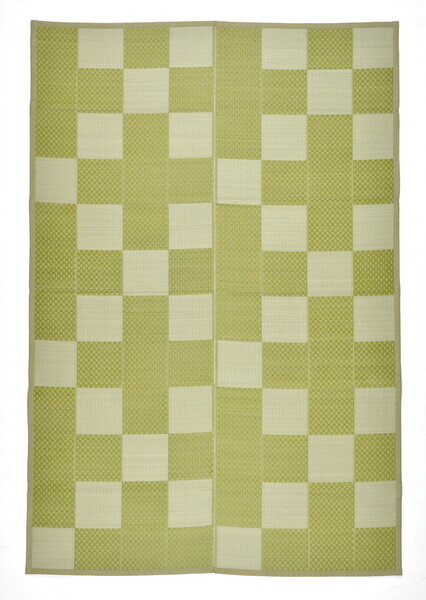 PP柄上敷き 江戸間4.5畳 い草風花ござ 水洗いOK 矢倉 グリーン拍卖