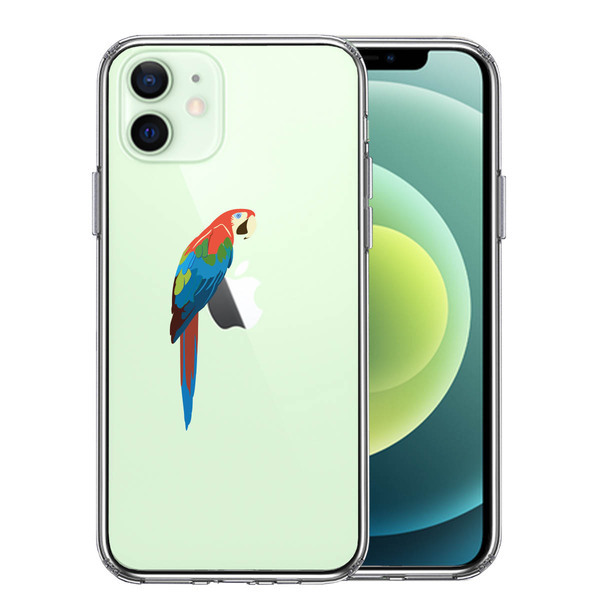 iPhone12 ケース クリア ケースアカコンゴウ インコ スマホケース 側面ソフト 背面ハード ハイブリッド拍卖