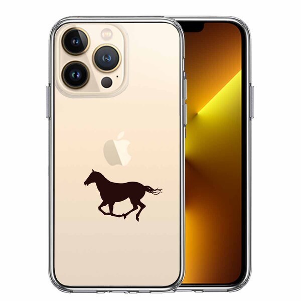 iPhone13Pro ケース クリア馬 サラブレット スマホケース 側面ソフト 背面ハード ハイブリッド拍卖