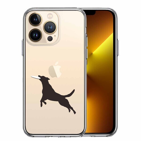 iPhone13Pro ケース クリアわんこ フリスビードッグ スマホケース 側面ソフト 背面ハード ハイブリッド拍卖