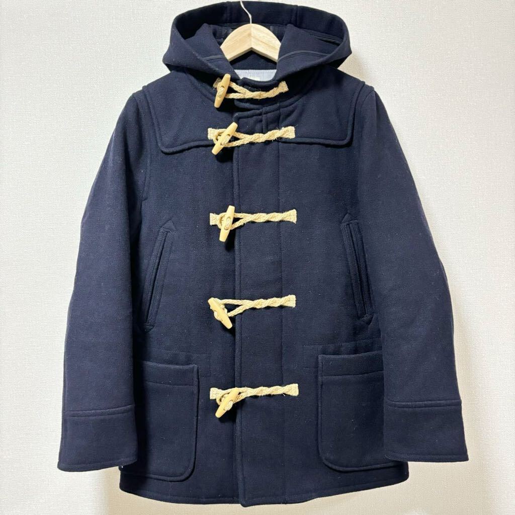 状態良好◎正統派◎【HARVARD】ハーバード ダッフルコート ブラック 黒 ウール ジップアップ 通勤 通学 アウター メンズ サイズS/Y12994SS拍卖