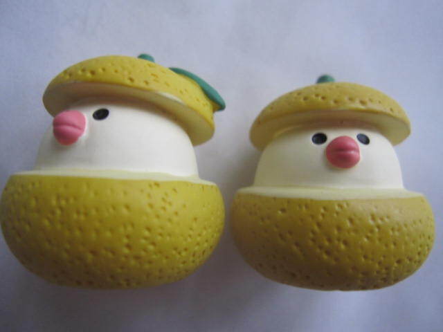 新品 DECOLE CONCOMBRE デコレ コンコンブル まったりゆず日和 ひょっこりゆず文鳥 2個セット 小鳥グッズ みかん 文鳥拍卖