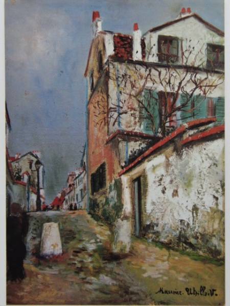 モーリス・ユトリロ、コルト通り、希少画集画、新品額装付、mai拍卖