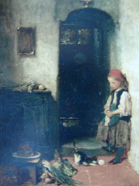 送料無料、希少画集画、高級新品額・額装付、猫 ネコ ねこ cat、絵画 油彩画 動物画、14、maca拍卖