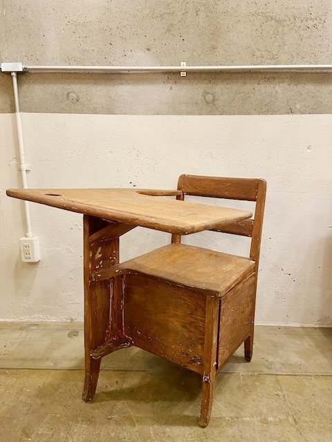 アメリカ アンティーク ヴィンテージ 20’s 30’s スクールデスク スクールチェア インテリア 店舗什器 椅子 テーブル アメリカン【9406】拍卖