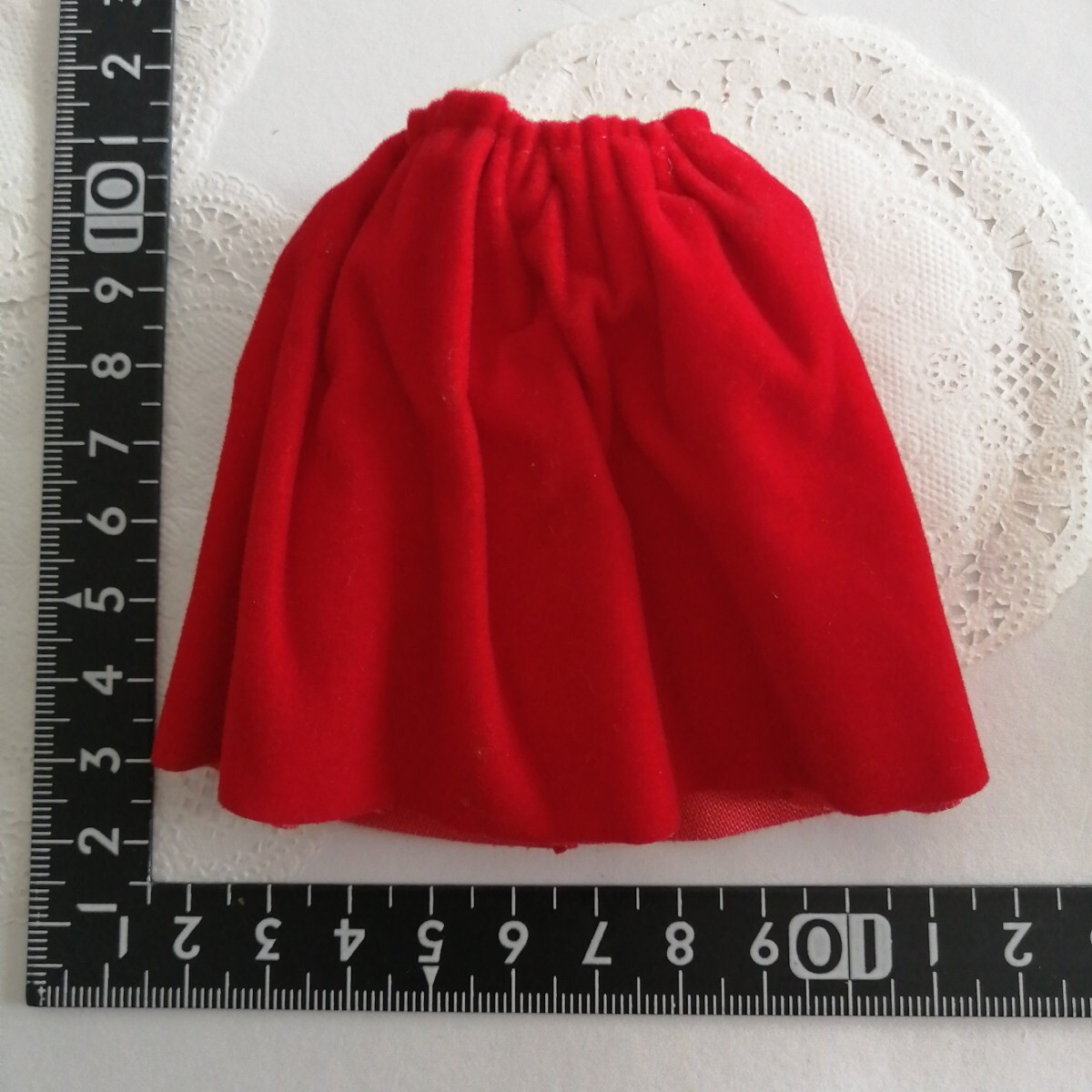 4r718 日本製 TAKARA JAPAN 赤 ベロア スカート ウエストゴム ドール用 momoko バービー ジェニー タミーちゃん 1/6 アーリーウエスタン拍卖