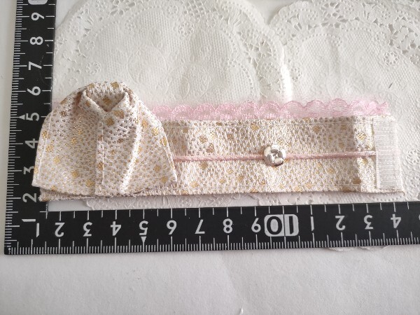 tia*゜☆: ドール用 白金 帯のみ 牡丹 帯留め 着物用 ピンク 帯 リカちゃん ジェニー momoko サイズ 1/6 ドール拍卖