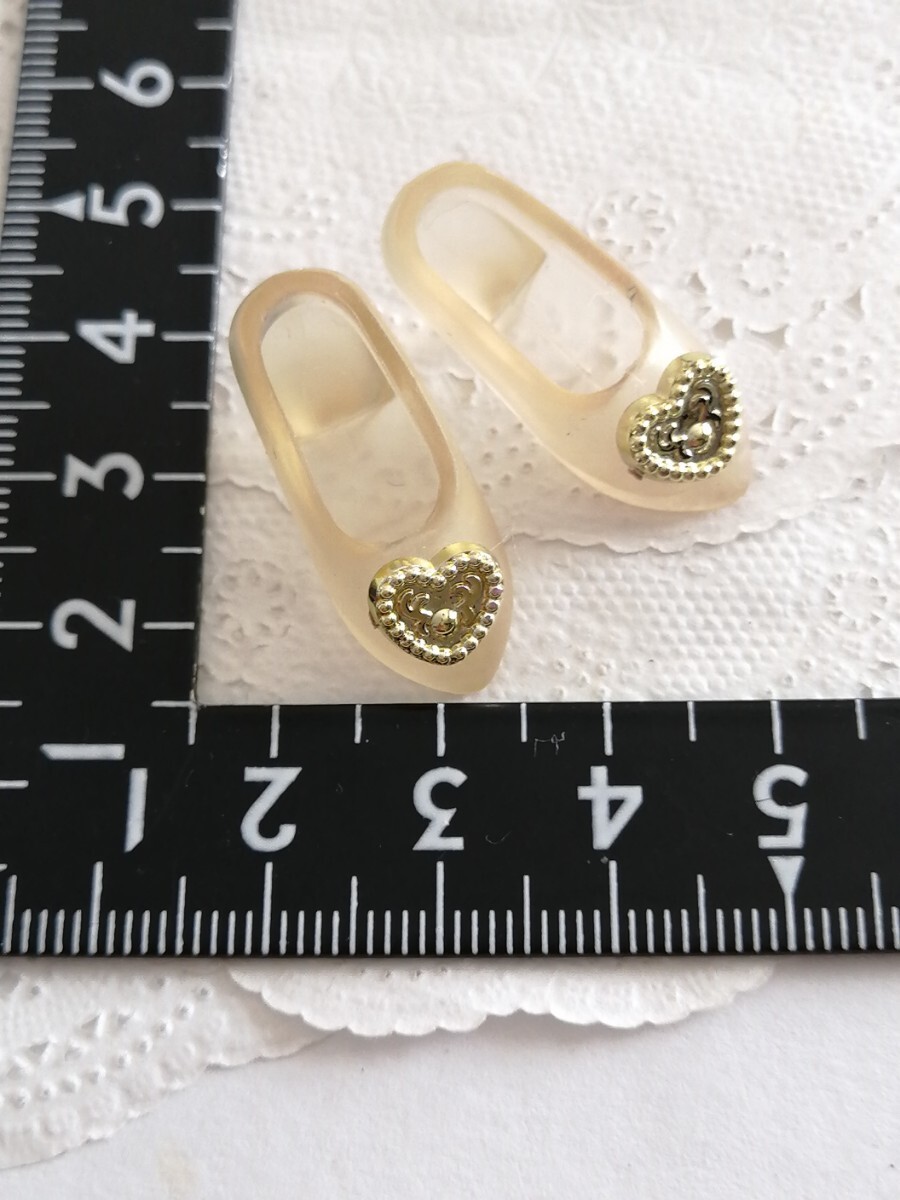 4r72ドール用 クリア×ハート リカちゃん ジェニー シンプル パンプス モチーフ 1/6ドール拍卖