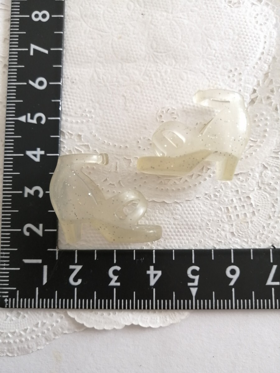 4r72ドール用 フォトジェニックジェニー 用 クリア ラメ サンダル 靴 タミーちゃん 着用可拍卖