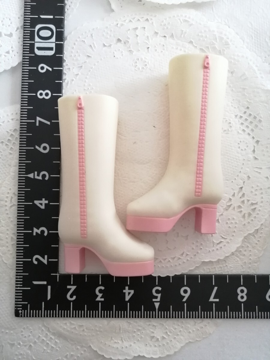 4r72 ドール用 白×ピンク ブーツ レインブーツジェニー リカちゃん 靴 1/6ドール拍卖