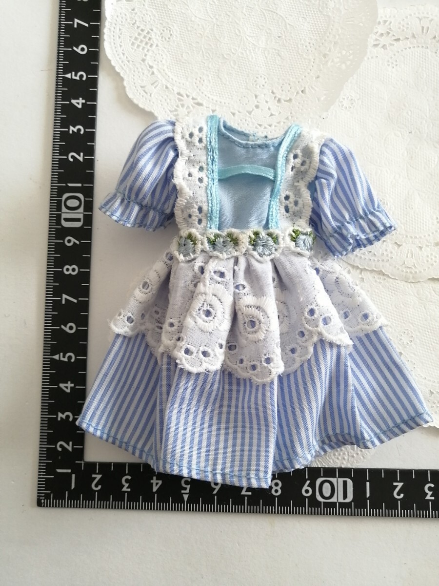 4r72 ドール用 水色 ストライプ ワンピース ピュアニーモ リカちゃん ブライス 1/6ドール拍卖