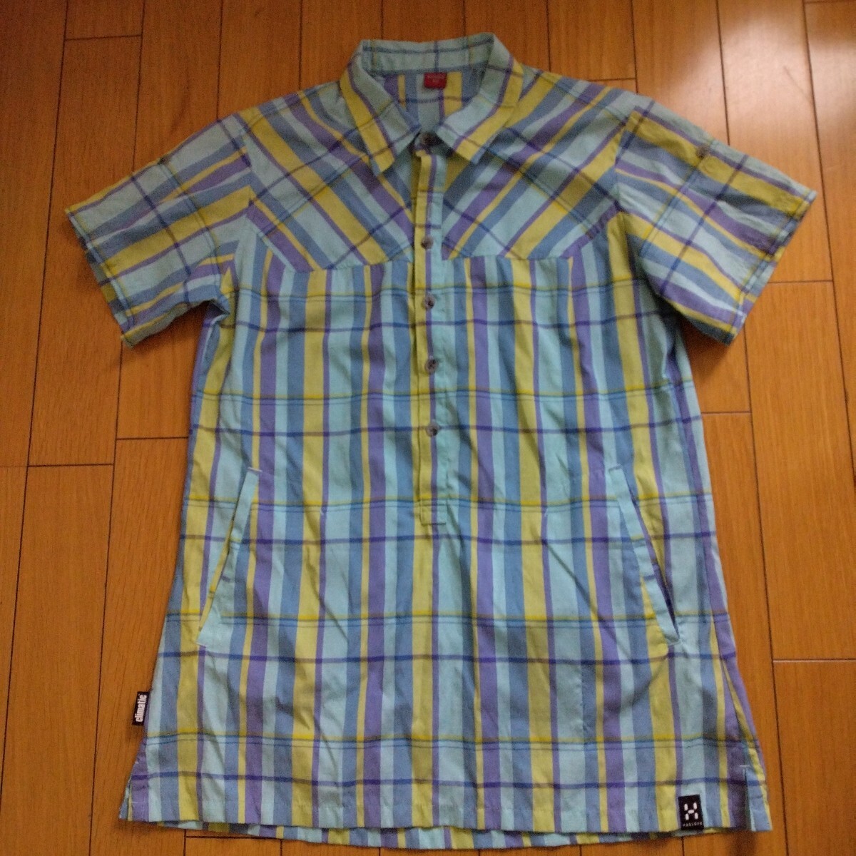 ホグロフス HAGLOFS プルオーバー チェック 半袖シャツ レディースXS拍卖