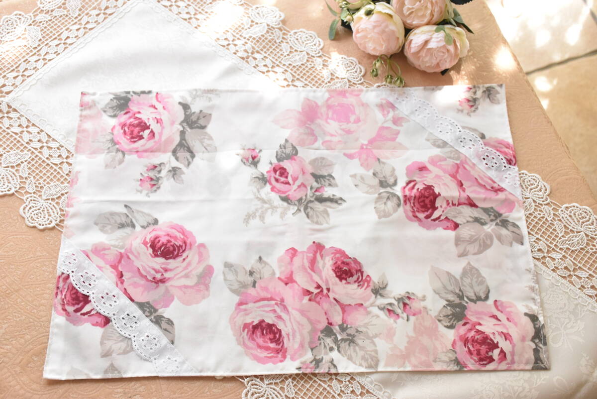 HM19*条件付き送料無料も有!*ランチョンマット*30×45*ハンドメイド*ルーシー*バラ*おしゃれ*上品*エレガント*シック*おもてなし*手作り拍卖