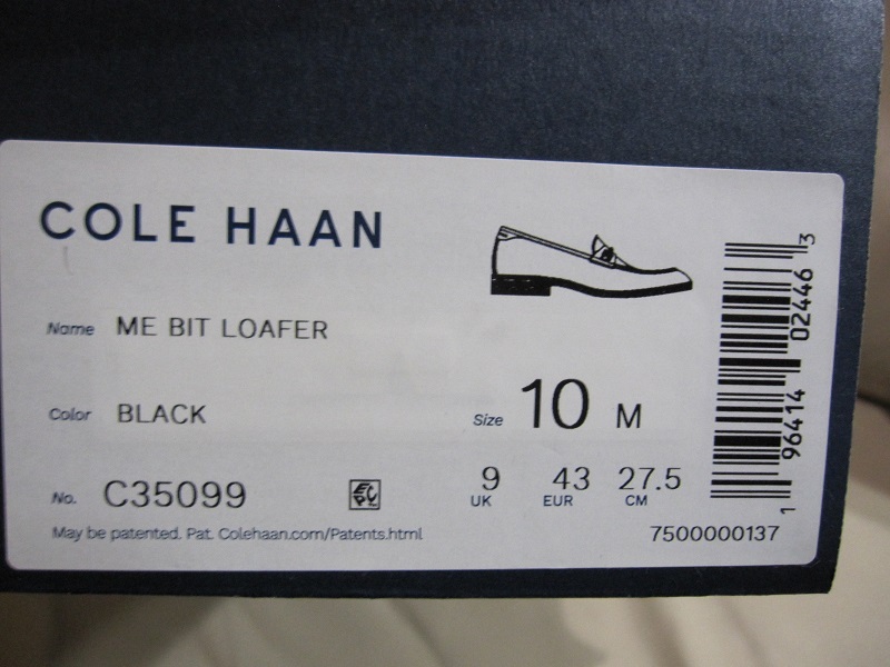 新品未使用 コールハーン C35099 黒 サイズ 10M 拍卖